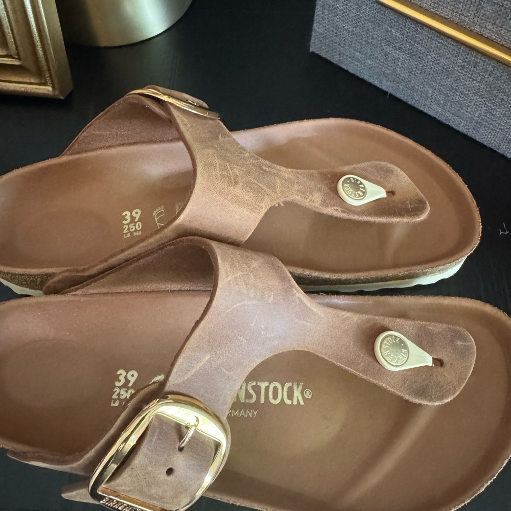 Birkenstock Women's Gizeh Big Buckle Oiled Leather Thong size 39 - Picture 5 of 12